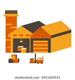 Delivery Warehouse vector illustration. Modern flat vector illustration in solid colors with logistic theme.