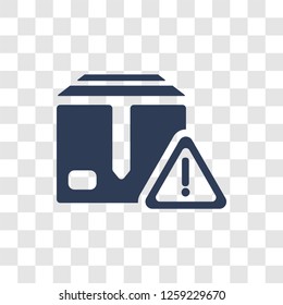 Delivery warning icon. Trendy Delivery warning logo concept on transparent background from Delivery and logistics collection