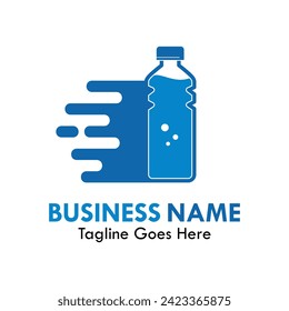 Delivery water design logo template illustration