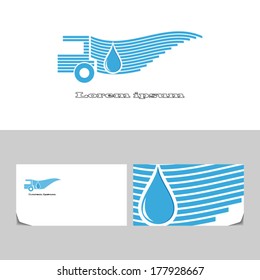 Delivery water. Icon design element with business card template.