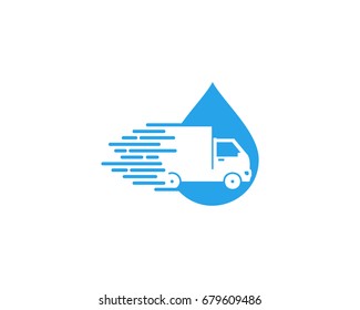 Delivery Water Icon Logo Design Element