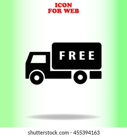 Delivery web icon. Black illustration on white background
