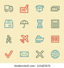 Delivery web icons, retro color