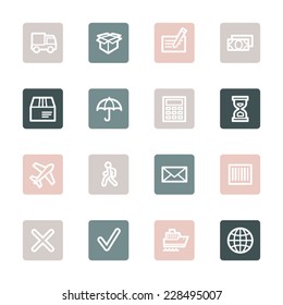 Juego de iconos web de entrega