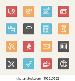 Delivery web icons set