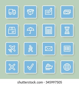 Juego de iconos web de entrega