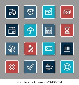 Delivery web icons set