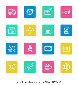Delivery web icons set