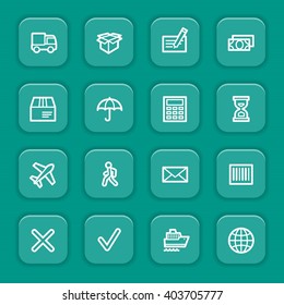 Juego de iconos web de entrega