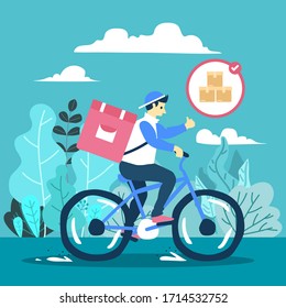 Delivery website banner in flat illustration vector style