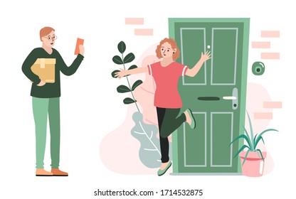 Delivery website banner in flat illustration vector style
