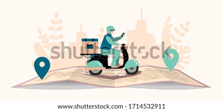 Delivery website banner in flat illustration vector style