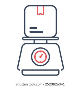 Delivery weighing icon. Scales, Box, Delivery, Packet, Weighing scale, Weighing, Parcel, Weighing machine, Postal service. Vector icon illustration