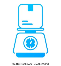 Delivery weighing icon. Scales, Box, Delivery, Packet, Weighing scale, Weighing, Parcel, Weighing machine, Postal service. Vector icon illustration