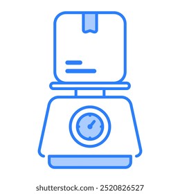 Delivery weighing icon. Scales, Box, Delivery, Packet, Weighing scale, Weighing, Parcel, Weighing machine, Postal service. Vector icon illustration