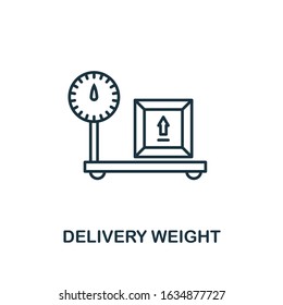 Delivery Weight line icon. Thin design style from logistics delivery icon collection. Simple delivery weight icon for infographics and templates.