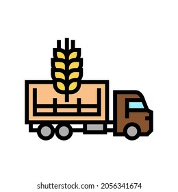 delivery wheat color icon vector. delivery wheat sign. isolated symbol illustration