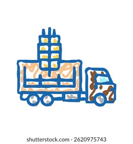 delivery wheat doodle icon sketch vector. delivery wheat sign. isolated symbol illustration