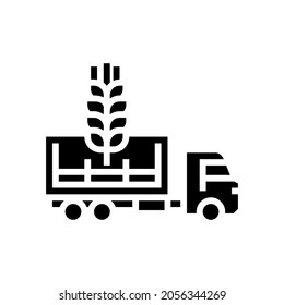 delivery wheat glyph icon vector. delivery wheat sign. isolated contour symbol black illustration