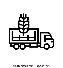 delivery wheat line icon vector. delivery wheat sign. isolated contour symbol black illustration