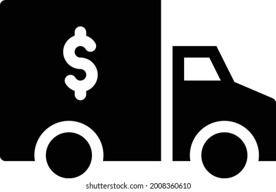 delivery with white background. delivery is a symbol of banking .glyph flat icon.