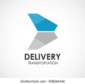 Delivery of wing transportation abstract vector and logo design or template sky business icon of company identity symbol concept
