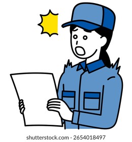 Delivery woman is surprised to see the document