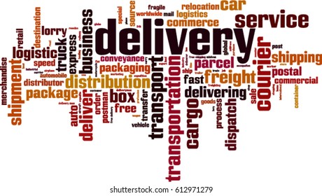 Delivery word cloud concept. Vector illustration