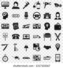 Delivery work icons set. Simple style of 36 delivery work vector icons for web for any design