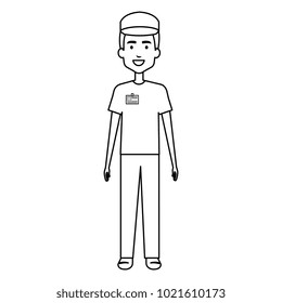 personaje avatar del trabajador de entrega