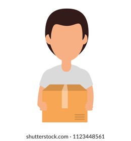 delivery worker with box avatar character