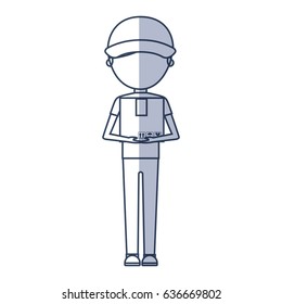 delivery worker with box avatar character