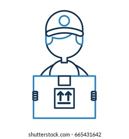 delivery worker with box avatar character