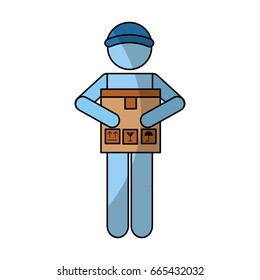 delivery worker with box avatar character