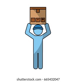 delivery worker with box avatar character