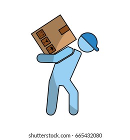 delivery worker with box avatar character