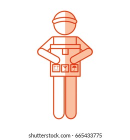 delivery worker with box avatar character