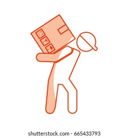 delivery worker with box avatar character
