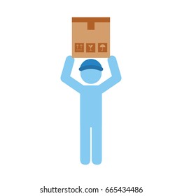 delivery worker with box avatar character