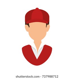 delivery worker with cap uniform
