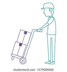 delivery worker with cart