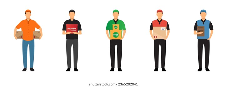 Delivery worker character vector collection