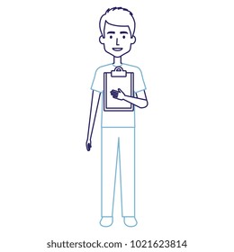 delivery worker with checklist avatar character