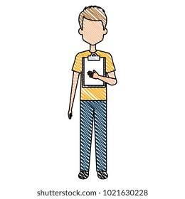 delivery worker with checklist avatar character