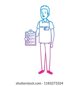 delivery worker with checklist character