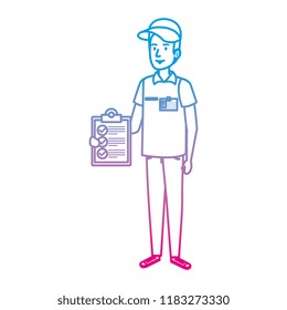 delivery worker with checklist character