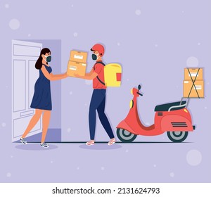 delivery worker and client characters