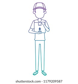 delivery worker lifting box character