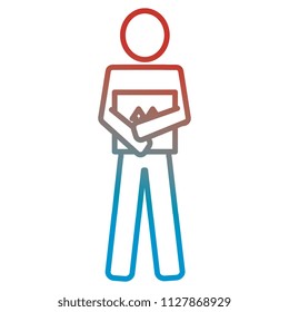 delivery worker lifting box silhouette