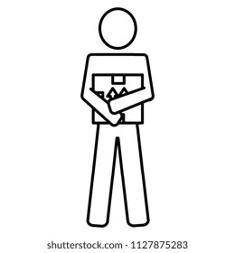 delivery worker lifting box silhouette